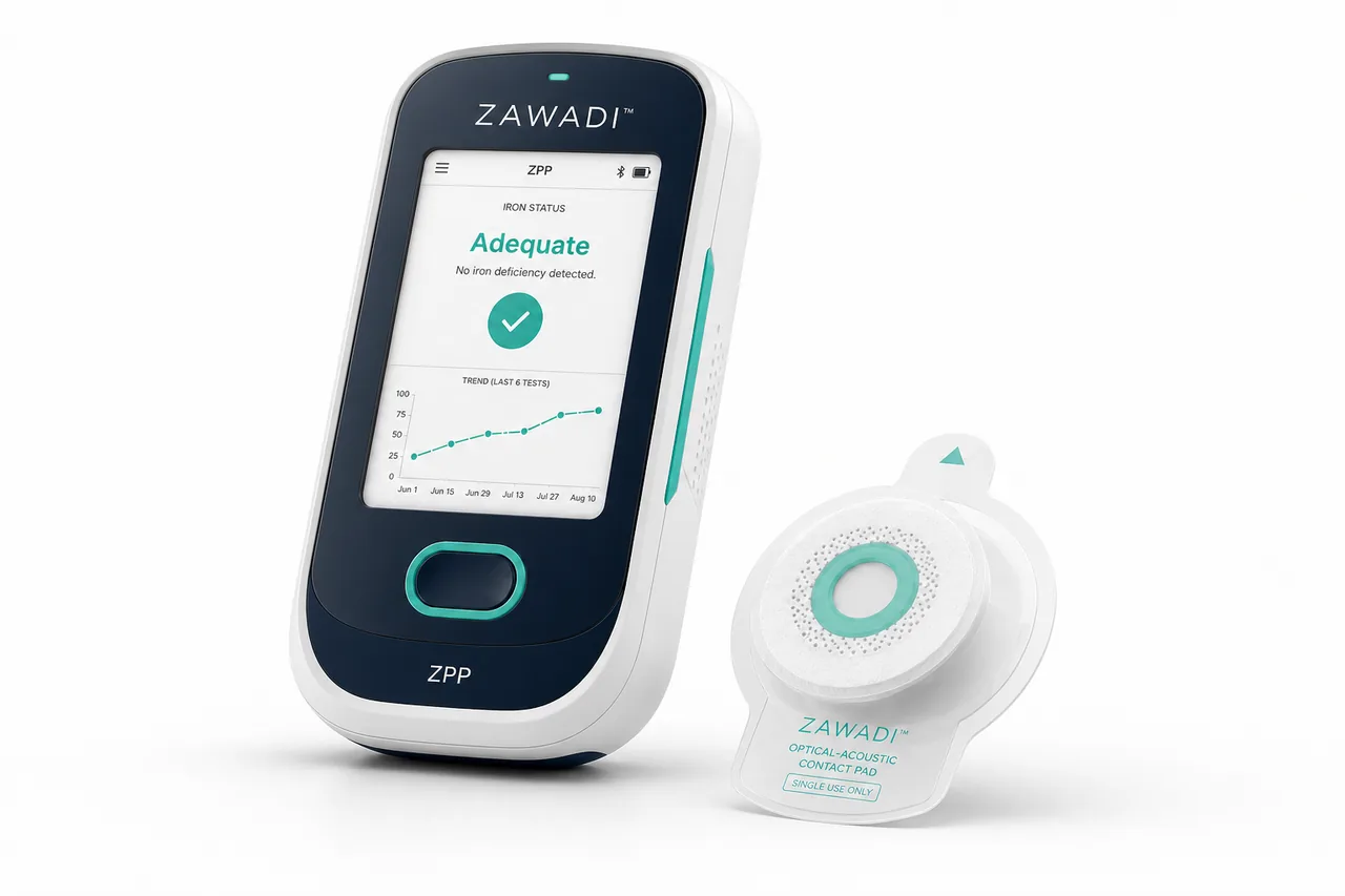 ZAWADI reader and single-use contact pad product system.