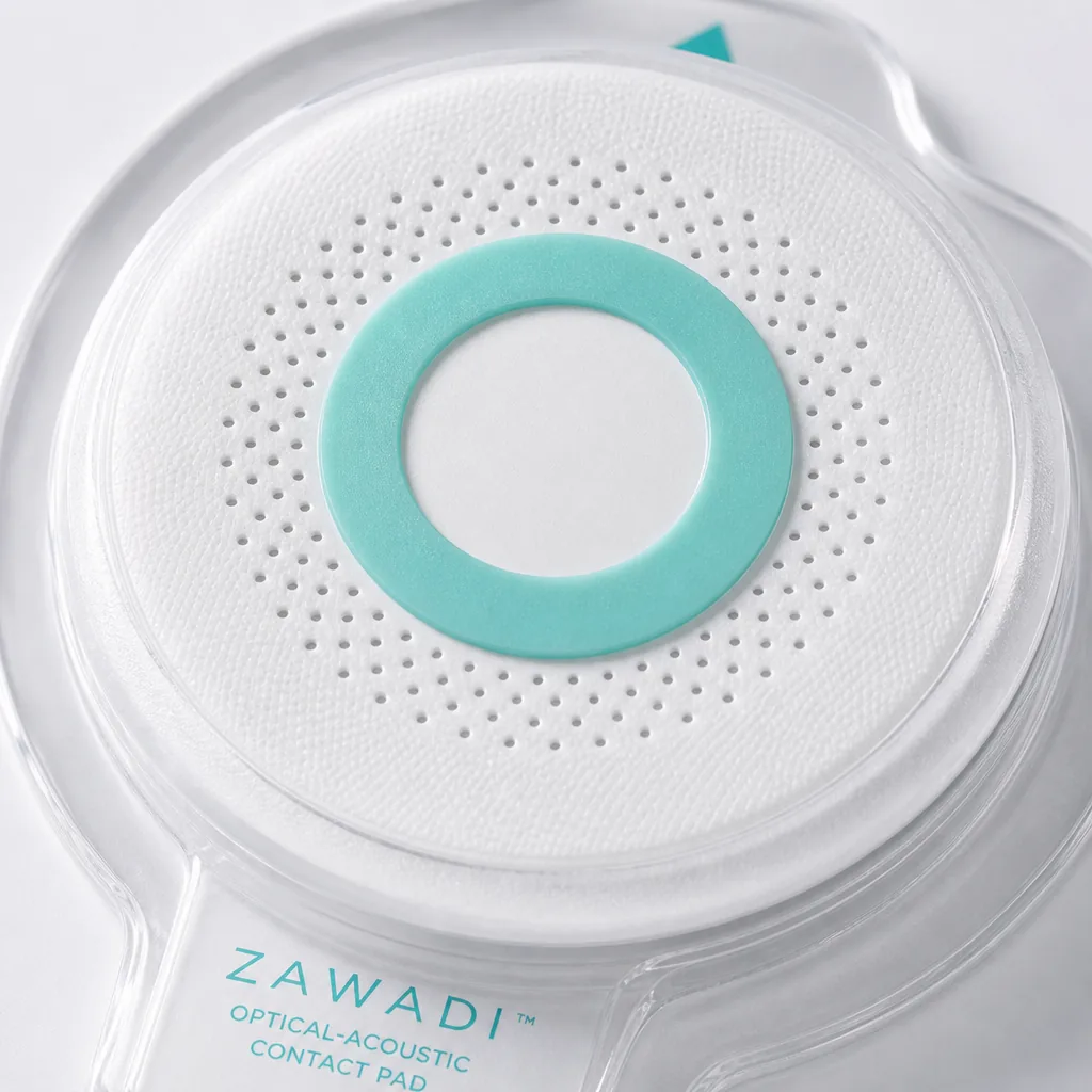 Concept render of ZAWADI contact pad sensor detail.