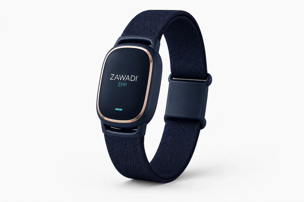 Concept render of ZAWADI wearable wristband research prototype.
